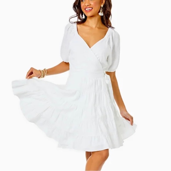 Lilly Pulitzer Dresses & Skirts - Iralee White Linen Dress 6